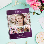 Ernennungen für das lila Foto 2025 Planer<br><div class="desc">Entfesseln Sie Ihre Kreativität mit unserem personalisierten Planer 2025, der für diejenigen entworfen wurde, die gewollt haben, ihr Planerlebnis wirklich einzigartig zu machen! Erstellen Sie eine atemberaubende Collage aus Foto, indem Sie vier Ihrer Lieblings-Fotos in einem lila, uneinheitlich farbigen Hintergrund mit elegantem Weißtext verwenden. Personalisieren Sie es weiter, indem Sie...</div>