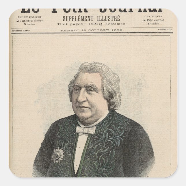 Ernest Renan Quadratischer Aufkleber (Vorderseite)