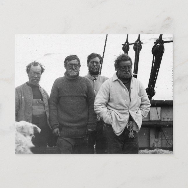 Ernest Shackleton und Crew Nimrod Antarktis Postkarte (Vorderseite)