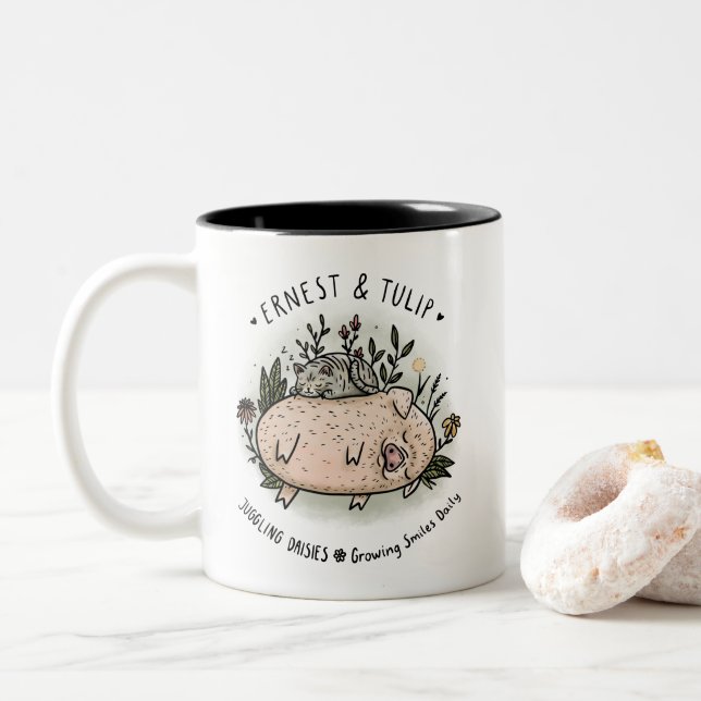 Ernest & Tulip Coffee Tasse - Juggling Daisies (Mit Donut)