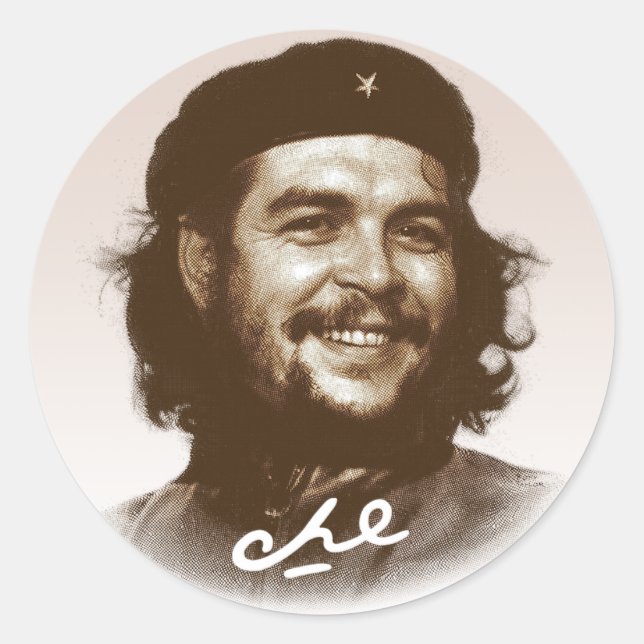 Ernesto Che Guevara Smile Runder Aufkleber (Vorderseite)