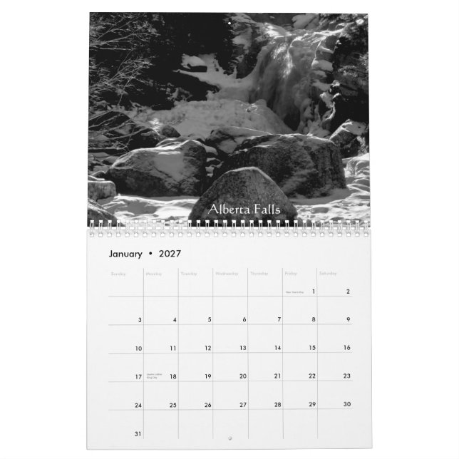 Erneuerndas wasser-Kalender der Natur Kalender (Jan 2027)
