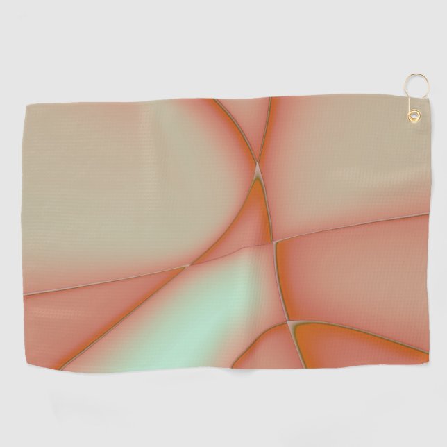 Erneuerte pfirsichfarbene, konvexe Stückausschnitt Golfhandtuch (Horizontal)