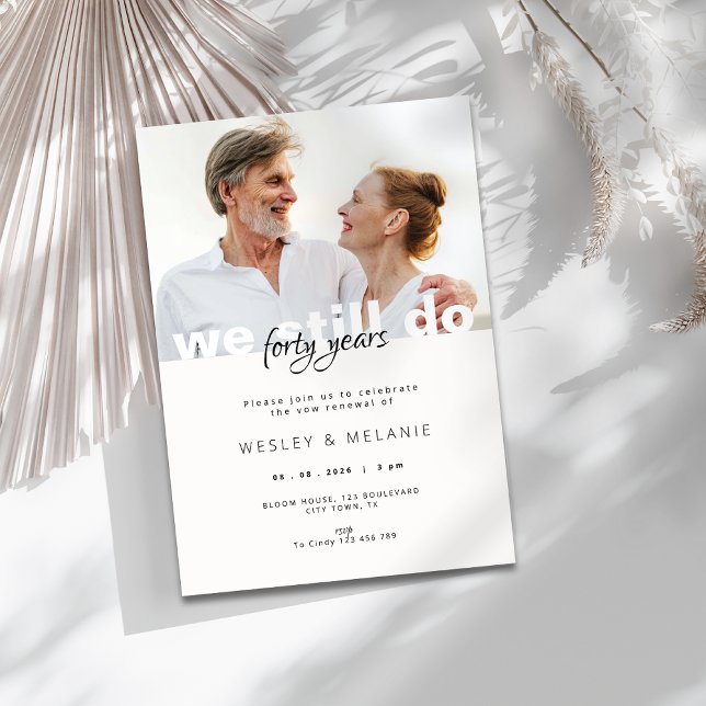 Erneuerung des Eheversprechens Einladung - Wir tun (vow renewal invitation - 40th wedding anniversary)
