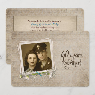 Erneuerung des Eheversprechens zum 60. Hochzeitsta Einladung