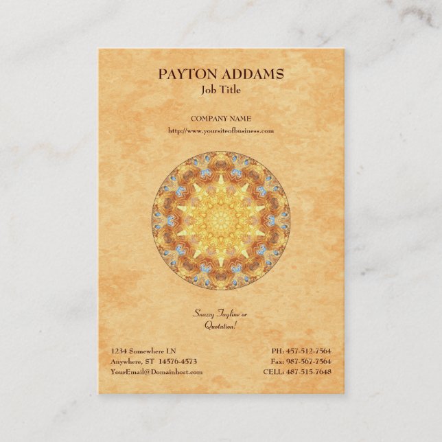 Erneuerungs-Mandala - vertikale Visitenkarte (Vorderseite)