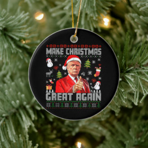 ERNEUT GROSSARTIGE CHRISTMAS Trump Keramik Ornament