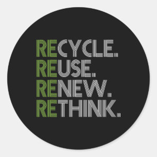 Erneute Neuausrichtung von Krisen - Umwelt gerecyc Runder Aufkleber