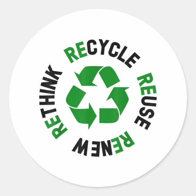 Erneute Nutzung gerecycelt Erdatmosphäre neu überd Runder Aufkleber (Vorderseite)