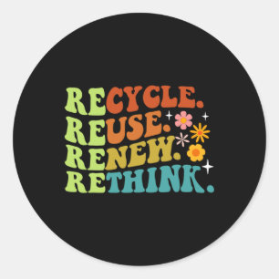 Erneute Nutzung gerecycelt Erdatmosphäre neu überd Runder Aufkleber