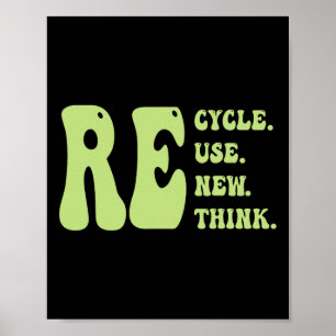 Erneute recycle Groovy Earth Day Niedlich Poster