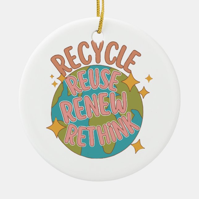 Erneute Verwendung gerecycelt Keramik Ornament (Vorne)