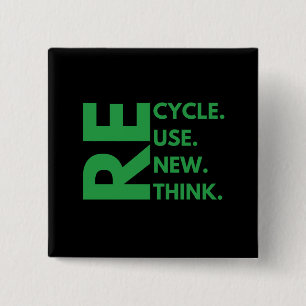 Erneute Wiederverwendung gerecycelt Erdtagsumgebun Button