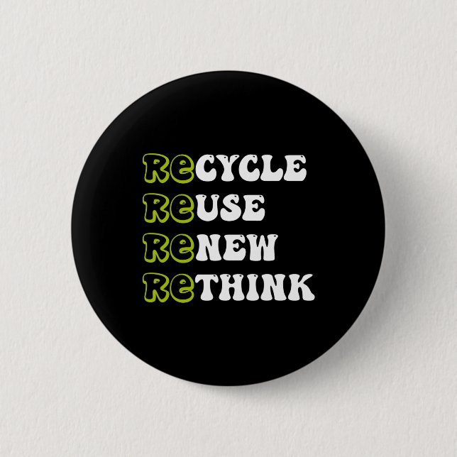 Erneute Wiederverwendung gerecycelt für Erd-Day Re Button (Vorderseite)