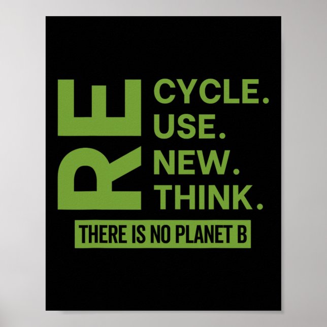 Erneute Wiederverwendung gerecycelt Überdenken Es  Poster (Vorne)