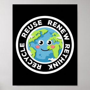 Erneute Wiederverwendung gerecycelt Umweltaktivism Poster