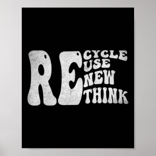 Erneute Wiederverwendung recycle Retro Groovy Eart Poster