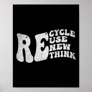Erneute Wiederverwendung recycle Retro Groovy Eart Poster