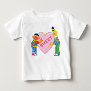 Ernie & Bert Big Valentine's Heart Baby T-shirt