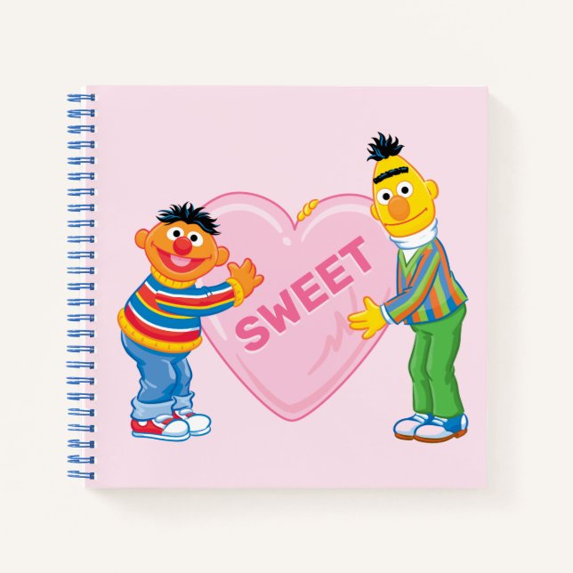 Ernie & Bert Big Valentine's Heart Notizbuch (Vorderseite)