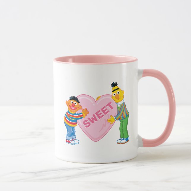 Ernie & Bert Big Valentine's Heart Tasse (Rechts)