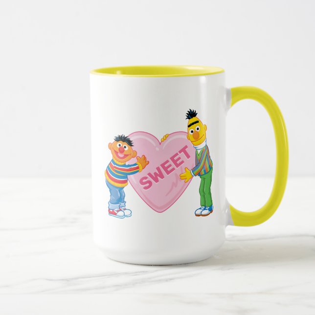 Ernie & Bert Big Valentine's Heart Tasse (Rechts)