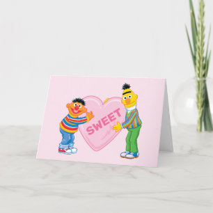 Ernie & Bert großes Valentinsherz Feiertagskarte