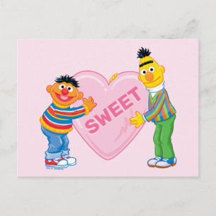 Ernie & Bert großes Valentinsherz Postkarte