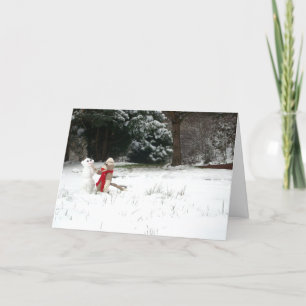 Ernie die Socken-Affe Snowday Feiertags-Karte Feiertagskarte