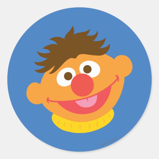 Ernie Gesicht Runder Aufkleber (Vorderseite)