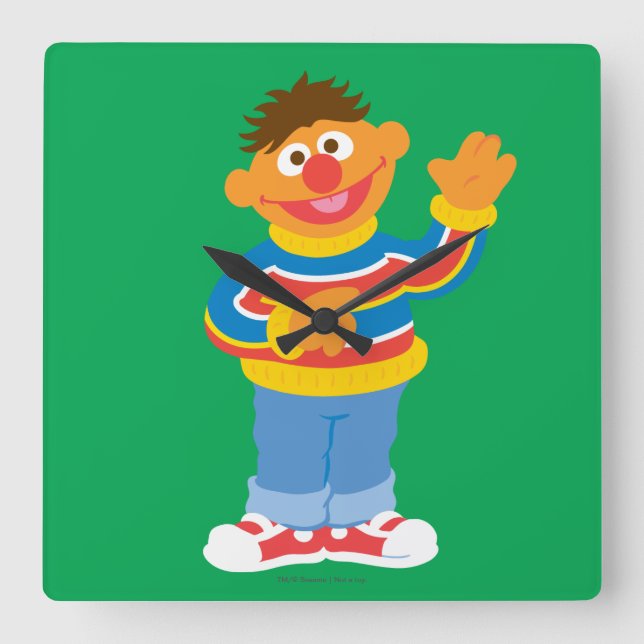 Ernie Graphic Quadratische Wanduhr (Vorderseite)