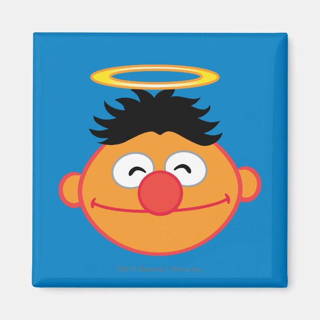 Ernie Lächelnde Visage mit Heiligenschein Magnet (Vorne)