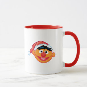 Ernie mit Weihnachtsmannmütze Tasse