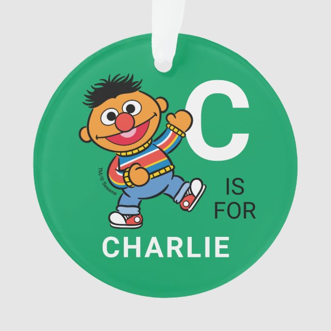 Ernie | Personalisierter Name mit Foto Ornament (Vorderseite)