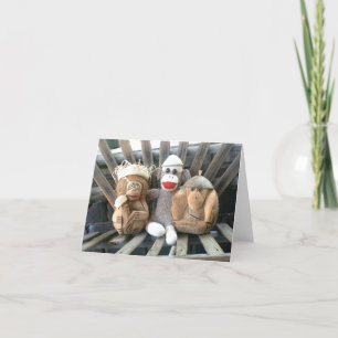 Ernie the Sock Monkey and Friends Note Card Karte