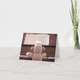 Ernie the Sock Monkey Piano Card Dankeskarte