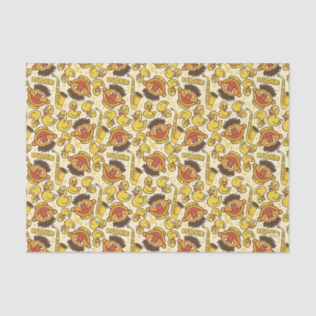 Ernie und Rubber Duckie Pattern Seidenpapier (Vorderseite)