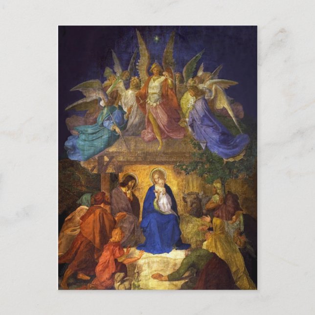 Ernst Deger "Birth of Christ" Flat Greeting Card Postkarte (Vorderseite)