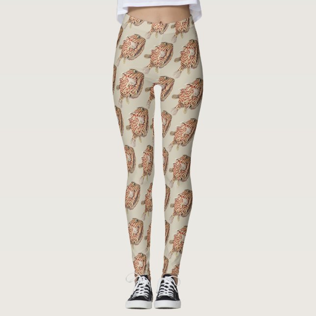 Ernst Haeckel Antique Vintage Fish Famous Design Leggings (Vorderseite)