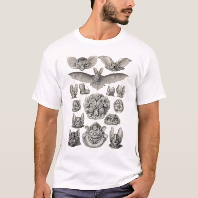 Ernst Haeckel - Chiroptera-Schläger T-Shirt (Vorderseite)