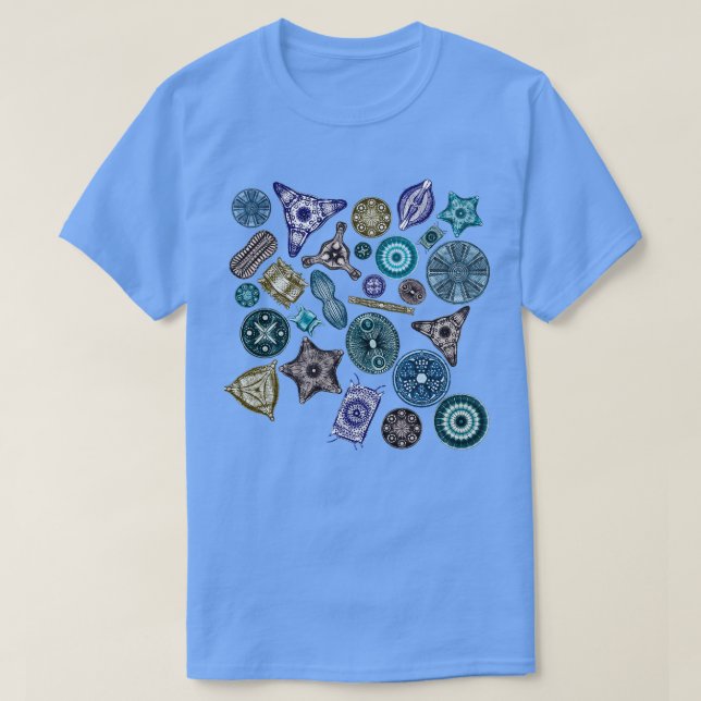 Ernst Haeckel Diatome in Sea Hues T-Shirt (Design vorne)