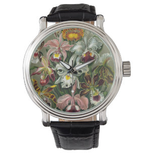Ernst Haeckel Orchideen, Vintage Regenwaldblumen Armbanduhr