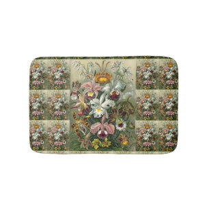 Ernst Haeckel Orchideen, Vintage Regenwaldblumen Badematte