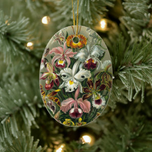Ernst Haeckel Orchideen, Vintage Regenwaldblumen Keramikornament