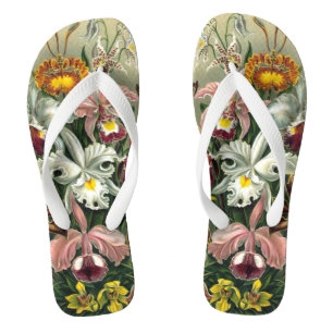 Ernst Haeckel Orchids, Vintage Regenwald-Blume Flip Flops