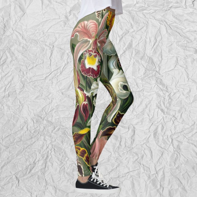 Ernst Haeckel Orchids, Vintage Regenwald-Blume Leggings (Ernst Haeckel Orchids, Vintage Rainforest Flowers Leggings)