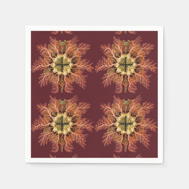 Ernst Haeckel Seescheide Rotes Meer Lebens Kunst Serviette (Vorderseite)