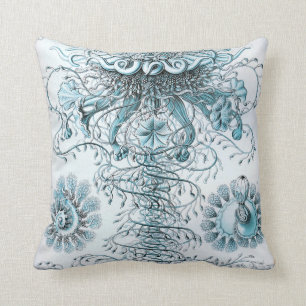 Ernst Haeckel Siphonophorae Quallen Blaue Flasche Kissen