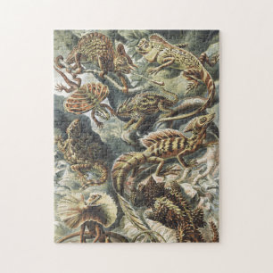 Ernst Haeckel Vintage Reptil Echse Natur Kunst Puzzle
