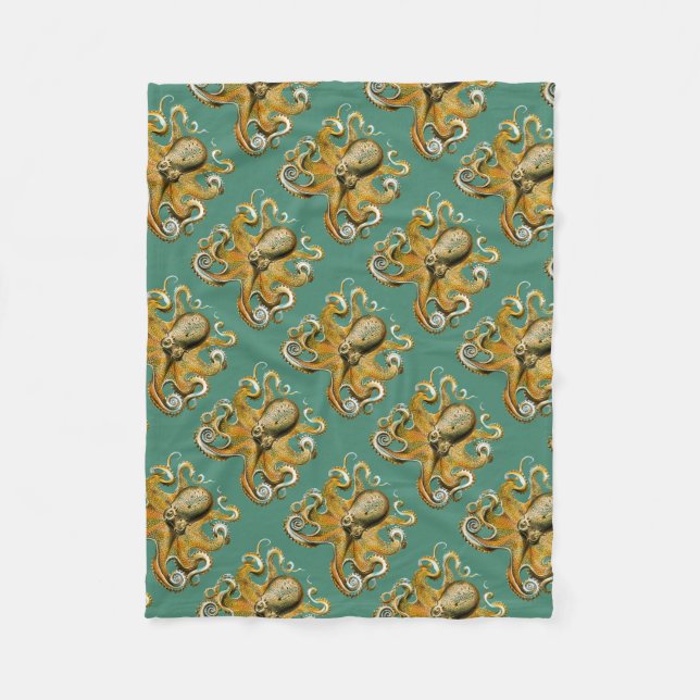 Ernst Haeckels Oktopus Fleecedecke (Vorderseite)